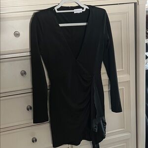 Elegant Black Wrap Dress